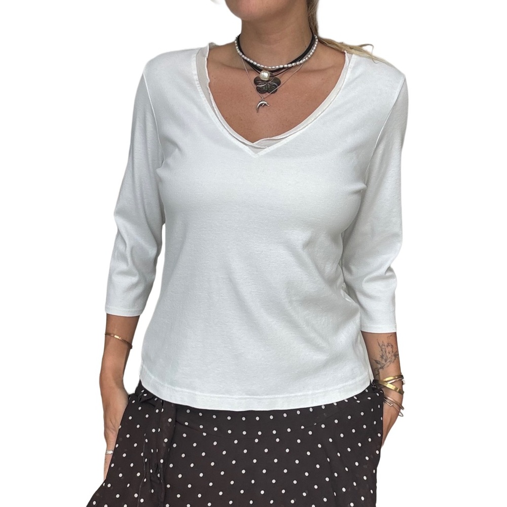 Banana Republic Silk Trim 3/4th Sleeve Basic
